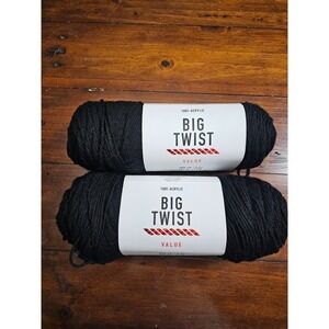 Big Twist Value 100 Percent‎ Acrylic Yarn Black 380 Yards 6 Ounces